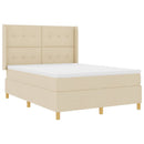 Box spring seng med LED-lysstrimler Creme 160 x 200 cm Stof