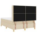 Box spring seng med LED-lysstrimler Creme 160 x 200 cm Stof