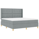 Box spring seng med LED-lysstrimler Lysegrå 180 x 200 cm Stof