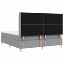 Box spring seng med LED-lysstrimler Lysegrå 180 x 200 cm Stof