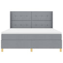 Box spring seng med LED-lysstrimler Lysegrå 180 x 200 cm Stof