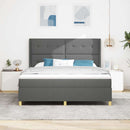 Box spring seng med LED-lysstrimler Grå 180 x 200 cm Stof