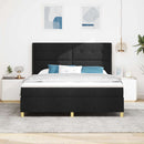 Box spring seng med LED-lysstrimler Sort 180 x 200 cm Stof
