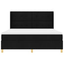 Box spring seng med LED-lysstrimler Sort 180 x 200 cm Stof