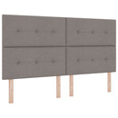 Box spring seng med LED-lysstrimler Gråbrun 180 x 200 cm Stof