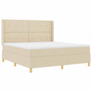 Box spring seng med LED-lysstrimler Creme 180 x 200 cm Stof