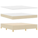 Box spring seng med LED-lysstrimler Creme 180 x 200 cm Stof