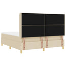 Box spring seng med LED-lysstrimler Creme 180 x 200 cm Stof