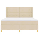 Box spring seng med LED-lysstrimler Creme 180 x 200 cm Stof
