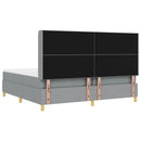 Box spring seng med LED-lysstrimler Lysegrå 200 x 200 cm Stof