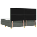 Box spring seng med LED-lysstrimler Grå 200 x 200 cm Stof