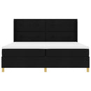Box spring seng med LED-lysstrimler Sort 200 x 200 cm Stof