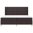 Box spring seng med LED-lysstrimler Brun 200 x 200 cm Stof