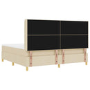 Box spring seng med LED-lysstrimler Creme 200 x 200 cm Stof