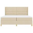 Box spring seng med LED-lysstrimler Creme 200 x 200 cm Stof