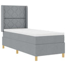 Box spring seng med LED-lysstrimler Lysegrå 80 x 200 cm Stof