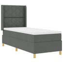 Box spring seng med LED-lysstrimler Grå 80 x 200 cm Stof