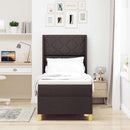 Box spring seng med LED-lysstrimler Brun 80 x 200 cm Stof
