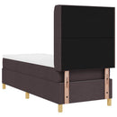 Box spring seng med LED-lysstrimler Brun 80 x 200 cm Stof