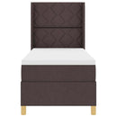 Box spring seng med LED-lysstrimler Brun 80 x 200 cm Stof