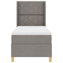 Box spring seng med LED-lysstrimler Gråbrun 80 x 200 cm Stof