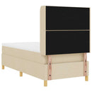 Box spring seng med LED-lysstrimler Creme 90 x 190 cm Stof