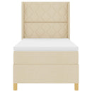 Box spring seng med LED-lysstrimler Creme 90 x 190 cm Stof