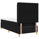 Box spring seng med LED-lysstrimler Sort 90 x 200 cm Stof