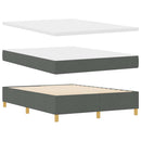 Box spring seng med LED-lysstrimler Grå 140 x 200 cm Stof