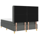 Box spring seng med LED-lysstrimler Grå 140 x 200 cm Stof