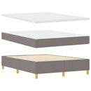 Box spring seng med LED-lysstrimler Gråbrun 140 x 200 cm Stof