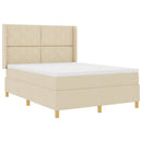 Box spring seng med LED-lysstrimler Creme 160 x 200 cm Stof