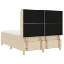 Box spring seng med LED-lysstrimler Creme 160 x 200 cm Stof