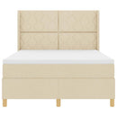 Box spring seng med LED-lysstrimler Creme 160 x 200 cm Stof