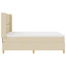 Box spring seng med LED-lysstrimler Creme 160 x 200 cm Stof