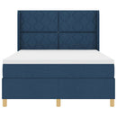 Box spring seng med LED-lysstrimler Blå 160 x 200 cm Stof