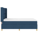 Box spring seng med LED-lysstrimler Blå 160 x 200 cm Stof
