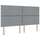 Box spring seng med LED-lysstrimler Lysegrå 180 x 200 cm Stof