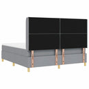 Box spring seng med LED-lysstrimler Lysegrå 180 x 200 cm Stof