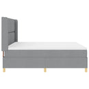 Box spring seng med LED-lysstrimler Lysegrå 180 x 200 cm Stof