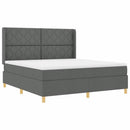 Box spring seng med LED-lysstrimler Grå 180 x 200 cm Stof