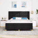 Box spring seng med LED-lysstrimler Sort 180 x 200 cm Stof