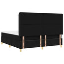 Box spring seng med LED-lysstrimler Sort 180 x 200 cm Stof