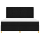 Box spring seng med LED-lysstrimler Sort 180 x 200 cm Stof