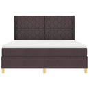Box spring seng med LED-lysstrimler Brun 180 x 200 cm Stof