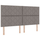 Box spring seng med LED-lysstrimler Gråbrun 180 x 200 cm Stof
