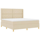 Box spring seng med LED-lysstrimler Creme 180 x 200 cm Stof