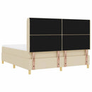 Box spring seng med LED-lysstrimler Creme 180 x 200 cm Stof