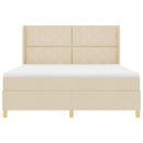 Box spring seng med LED-lysstrimler Creme 180 x 200 cm Stof