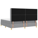 Box spring seng med madras med LED Lysegrå 200 x 200 cm Stof
